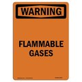 Signmission Safety Sign, OSHA WARNING, 7" Height, Flammable Gases, Portrait OS-WS-D-57-V-13187